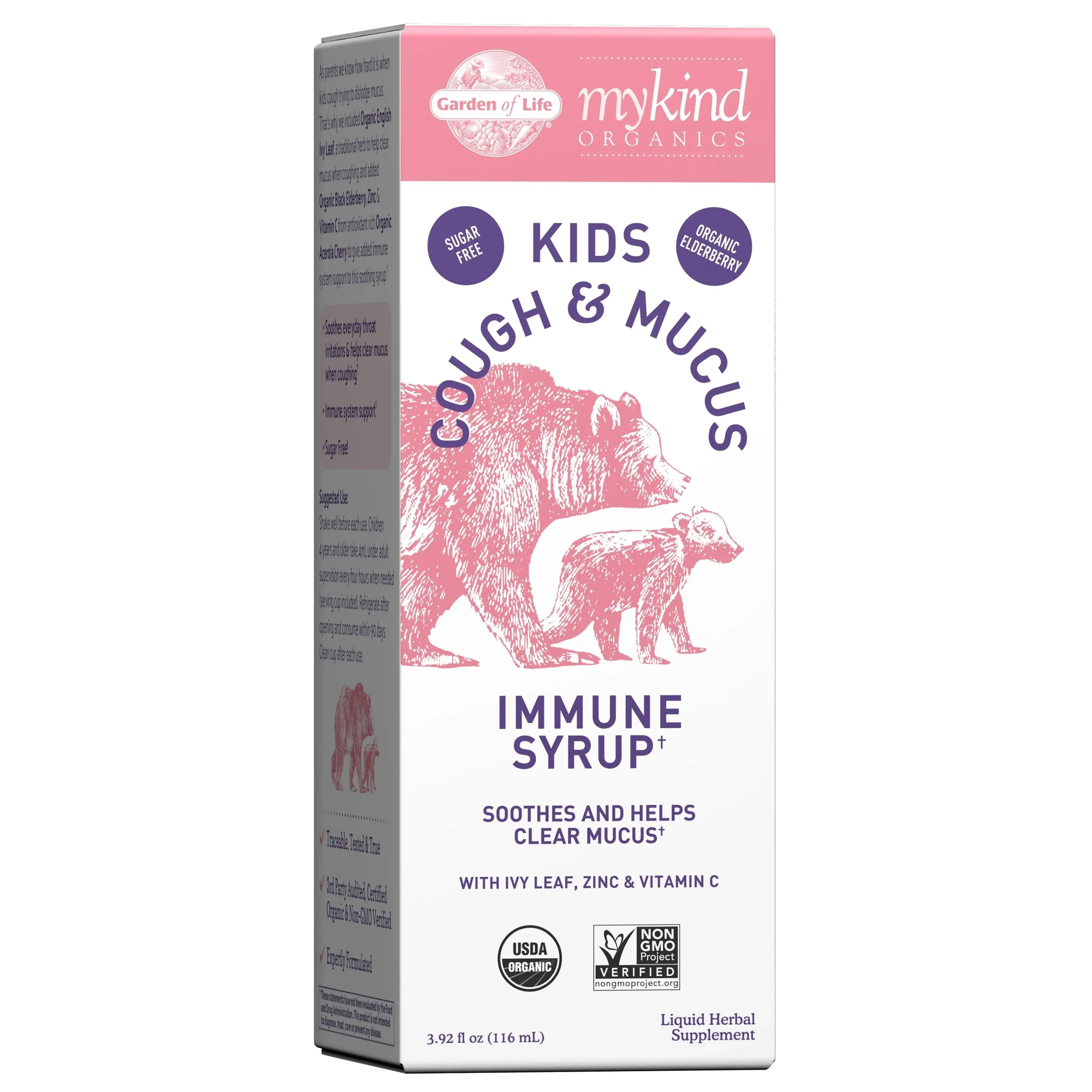 Garden of Life, Mykind Organics, Kids Cough & Mucus, Immune Syrup with Ivy Leaf ...