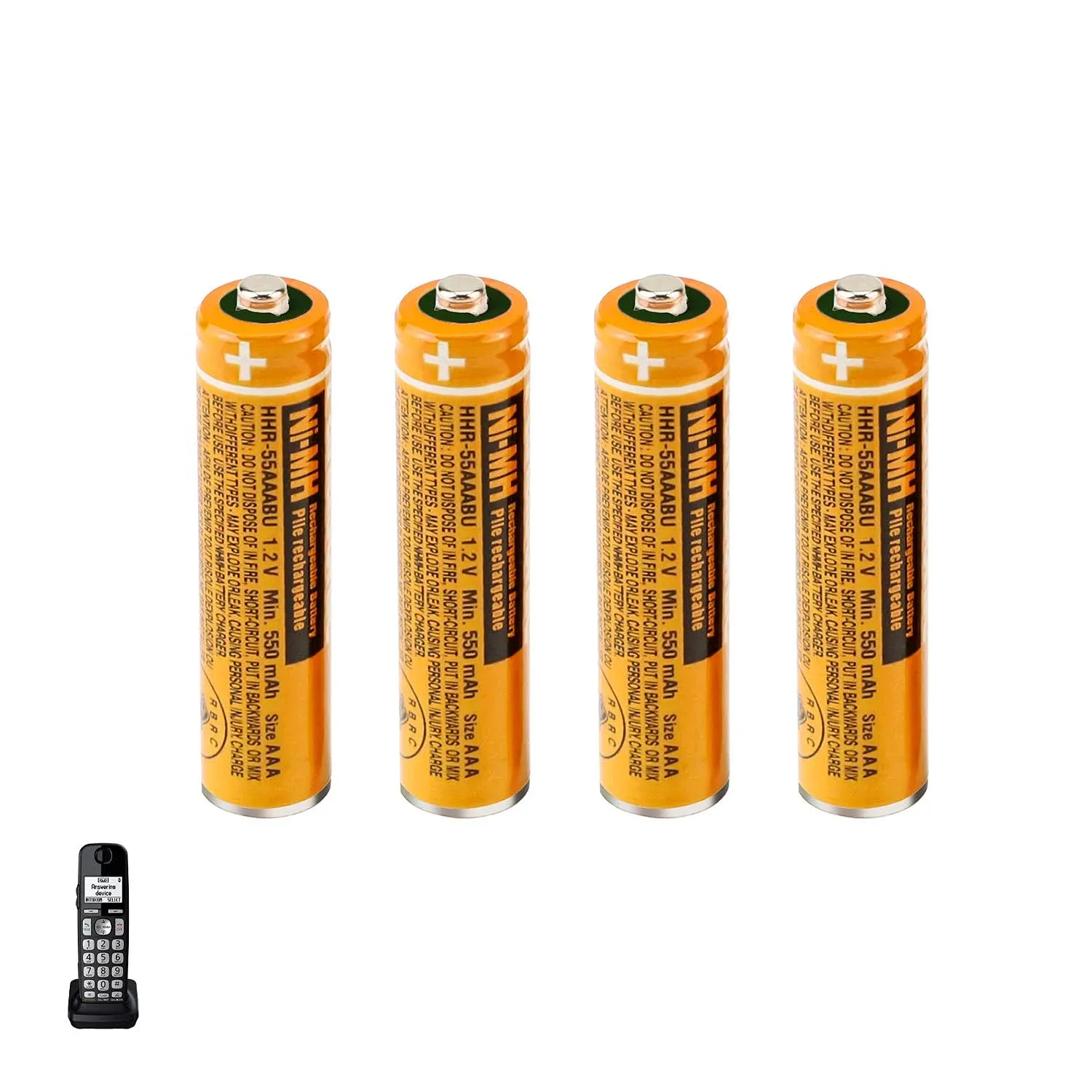 4PCS Panasonic AAA Rechargeable Batteries 550mAh 1.2V - hhr-55aaabu