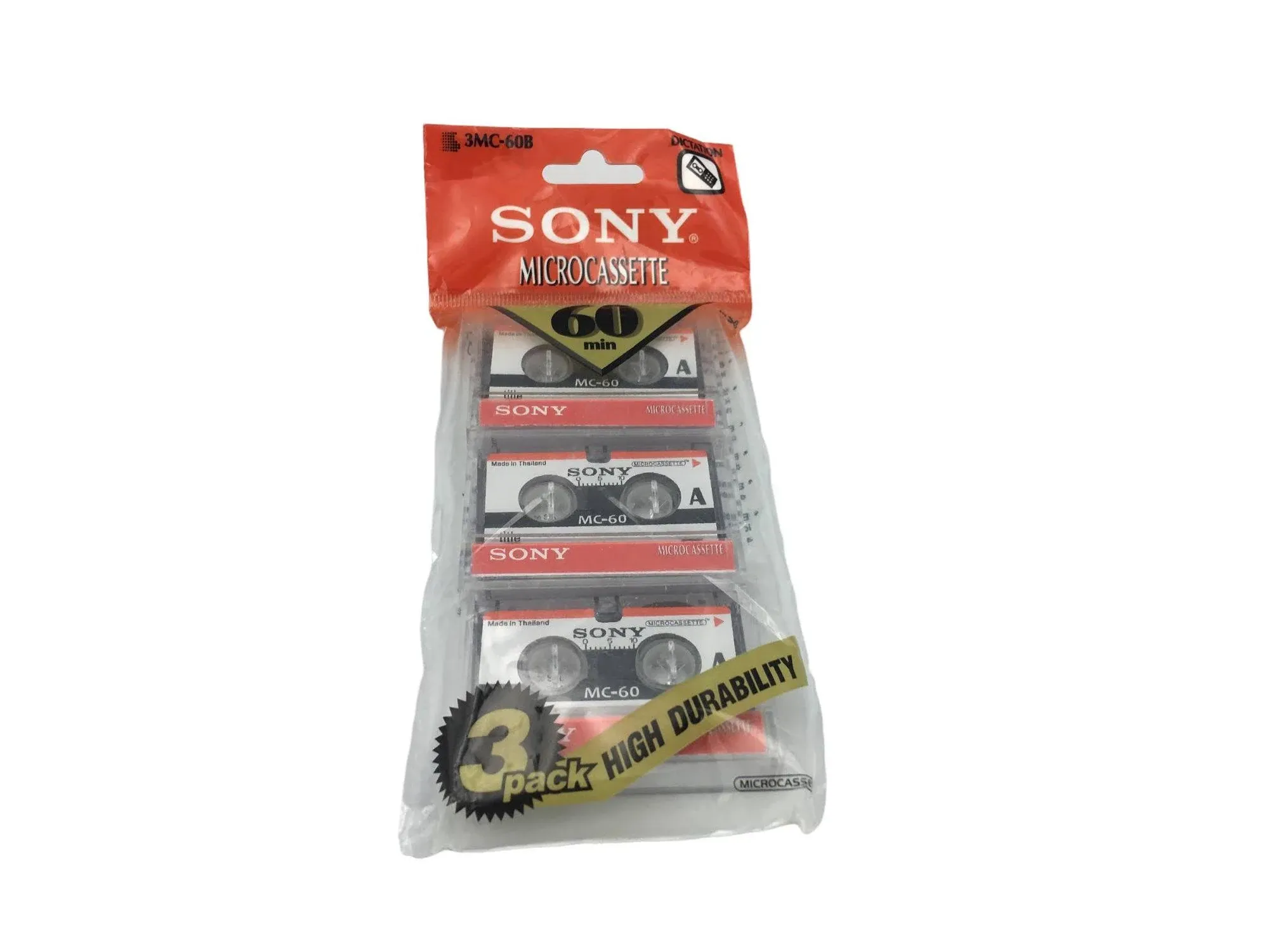 SONY MICROCASSETTE AUDIO VOICE TAPES 60 MINUTES 3 PACK MC-60 3MC60L NEW