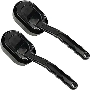 Tire Shine Applicator, 2 Pack Tire Dressing Applicator Pad, Tire Sponge Applicator Curved Tire Detail Sponge with Handle