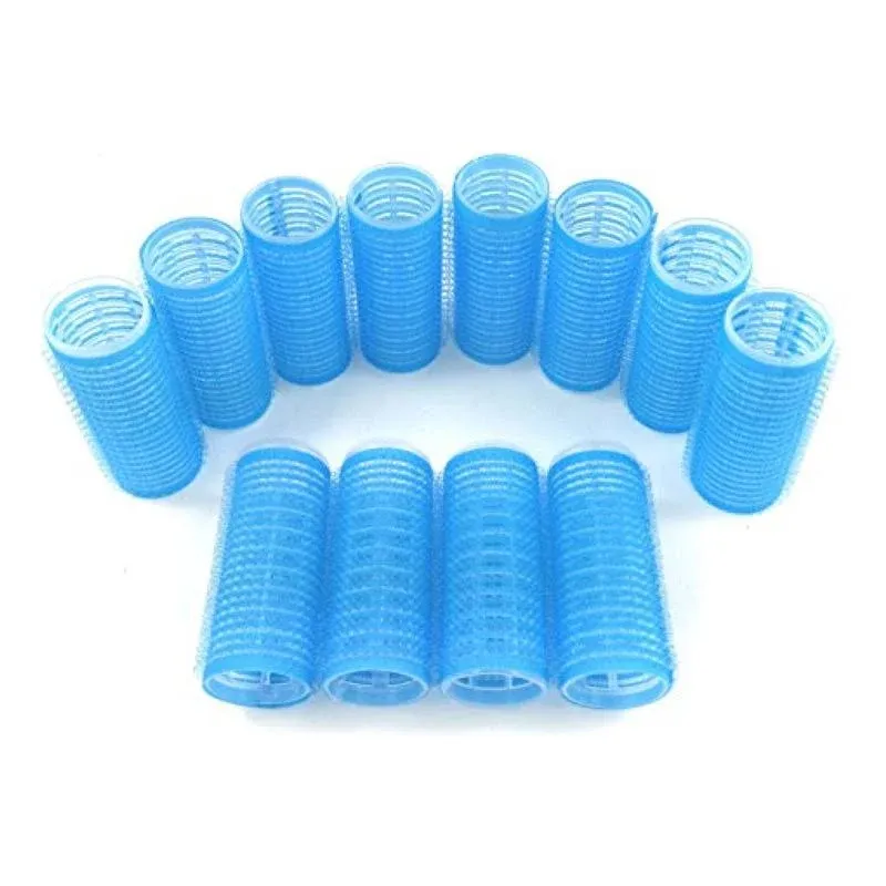 Kamay's Small Size Hair Rollers Curlers Self Grip Holding, For Hairdressing, Design Gripping Sticky Cling Style For DIY Or Salon (25mm/1" 12PCS) Random Color