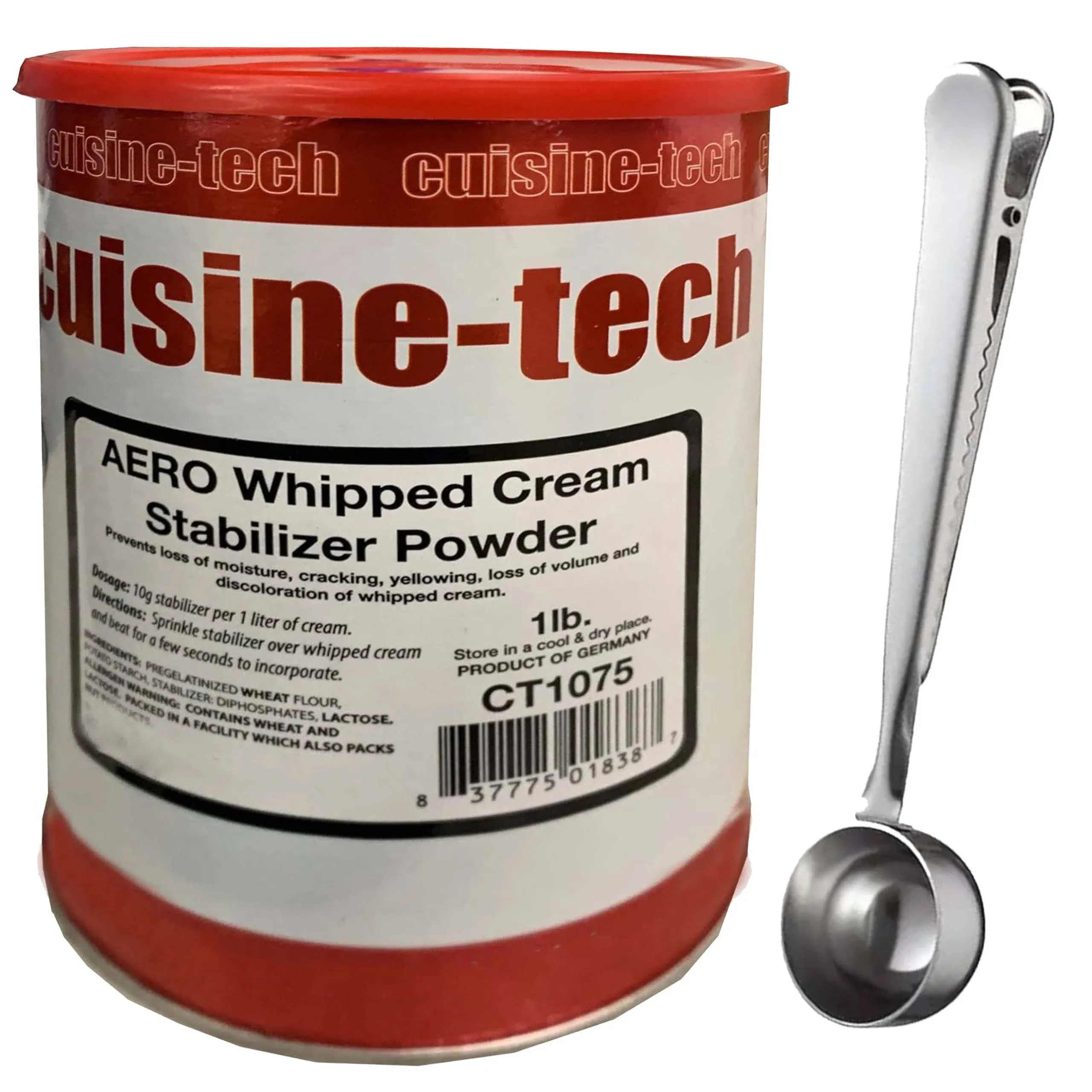 Cuisine Tech Aero Whipped Cream Stabilizer Powder (1 lb) with Spoon