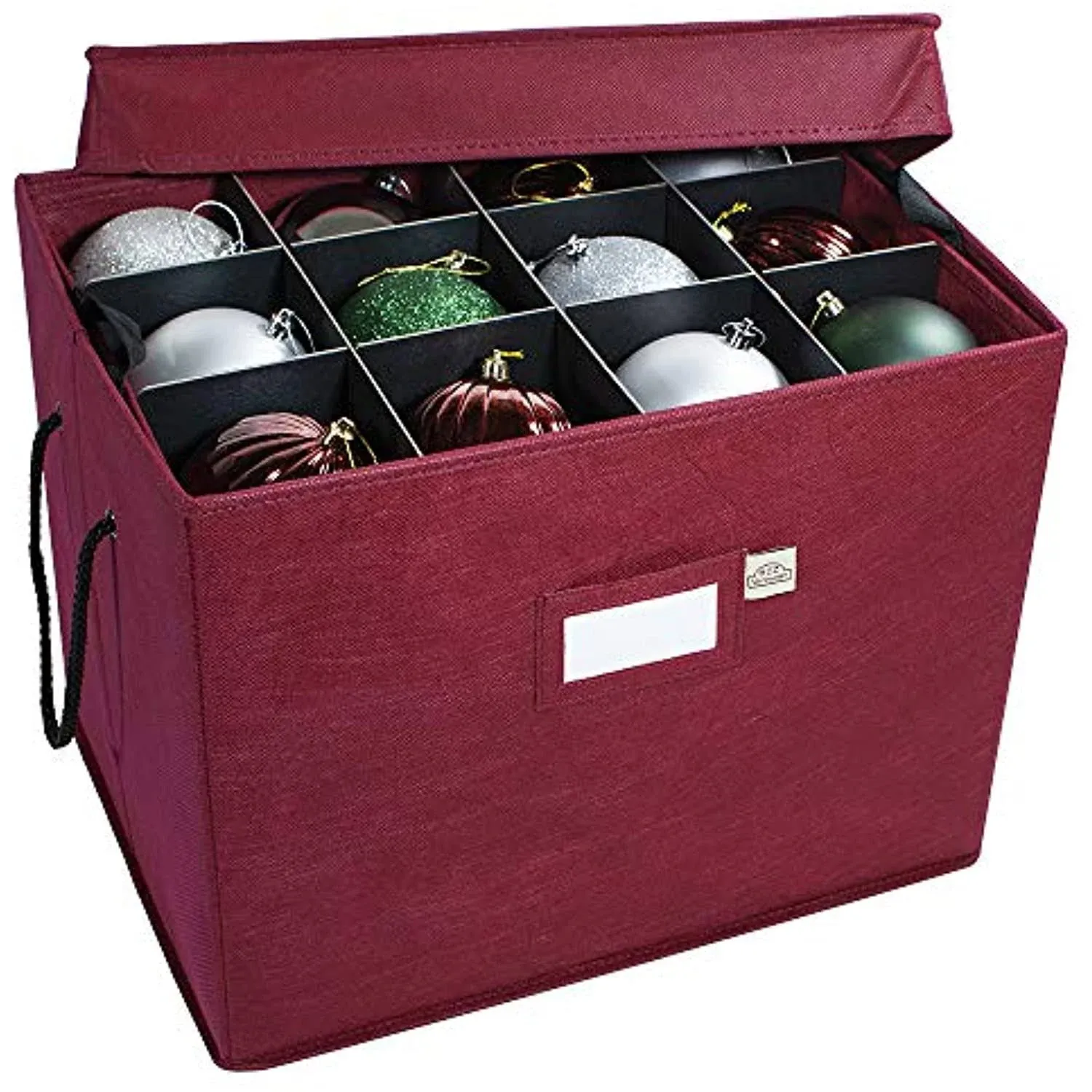  Christmas Ornament Storage Box with Adjustable Acid-Free Dividers, 3 