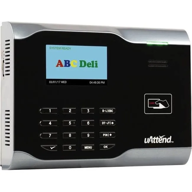 uAttend&trade; CB6000OC RFID Cloud-Based Time Clock, Black