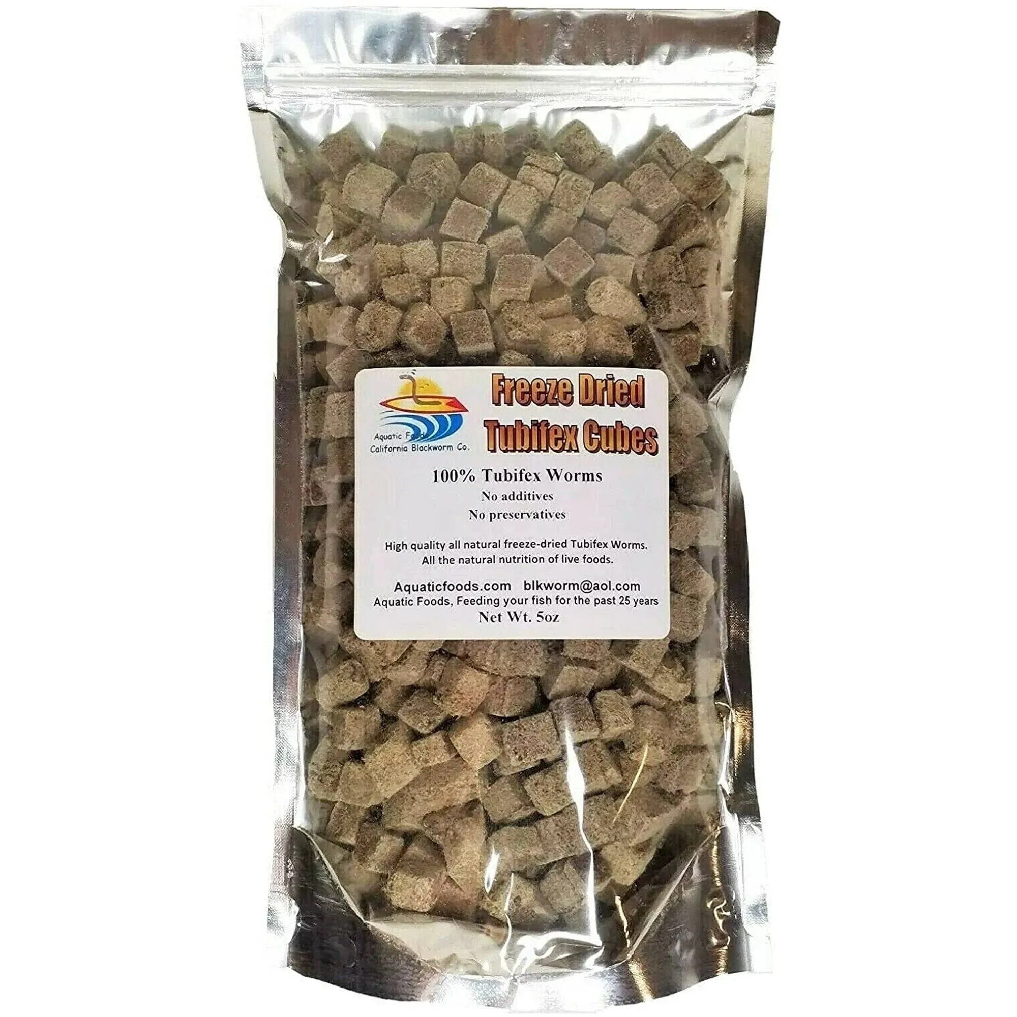 5oz. Freeze Dried Tubifex Worm Cubes. 100% Tubifex Worms for All Tropical Fish, Marine Fish, Land & Aquatic Turtles. Aquatic Foods Premium Freeze