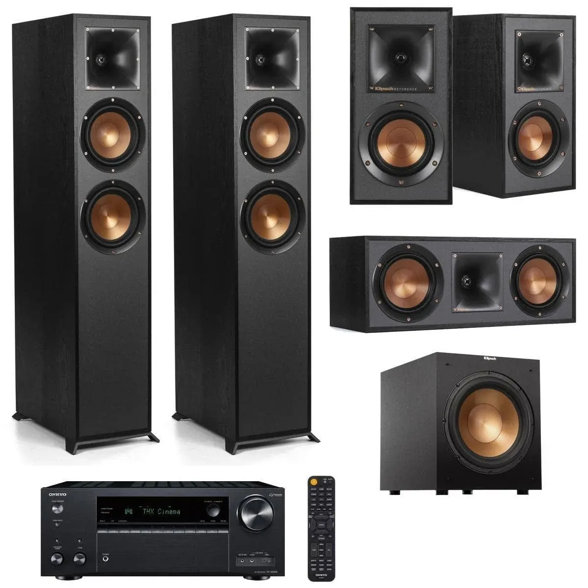 Klipsch Reference 5.1 Home Theater System w/2x R-620F Speaker, TX-NR696 Receiver