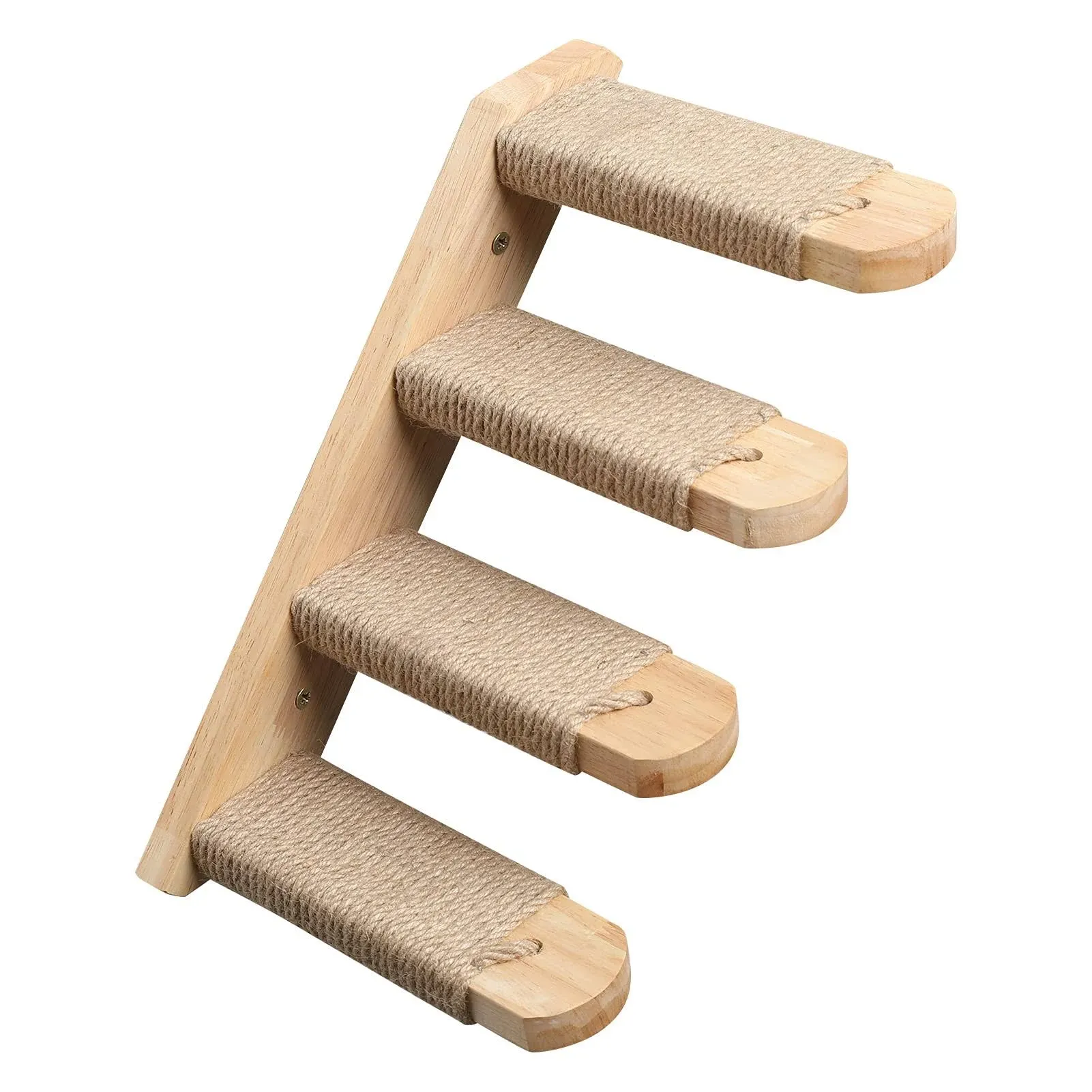 Cat Climbing Shelf Wall Mounted Four Step Stairway with Sisal Scratching 