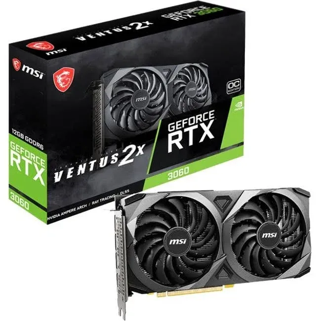 MSI Gaming GeForce RTX 3060 8GB GDRR6 128-Bit HDMI/DP PCIe 4 Torx Twin Fan Ampere OC Graphics Card (RTX 3060 Ventus 2X 8G OC)