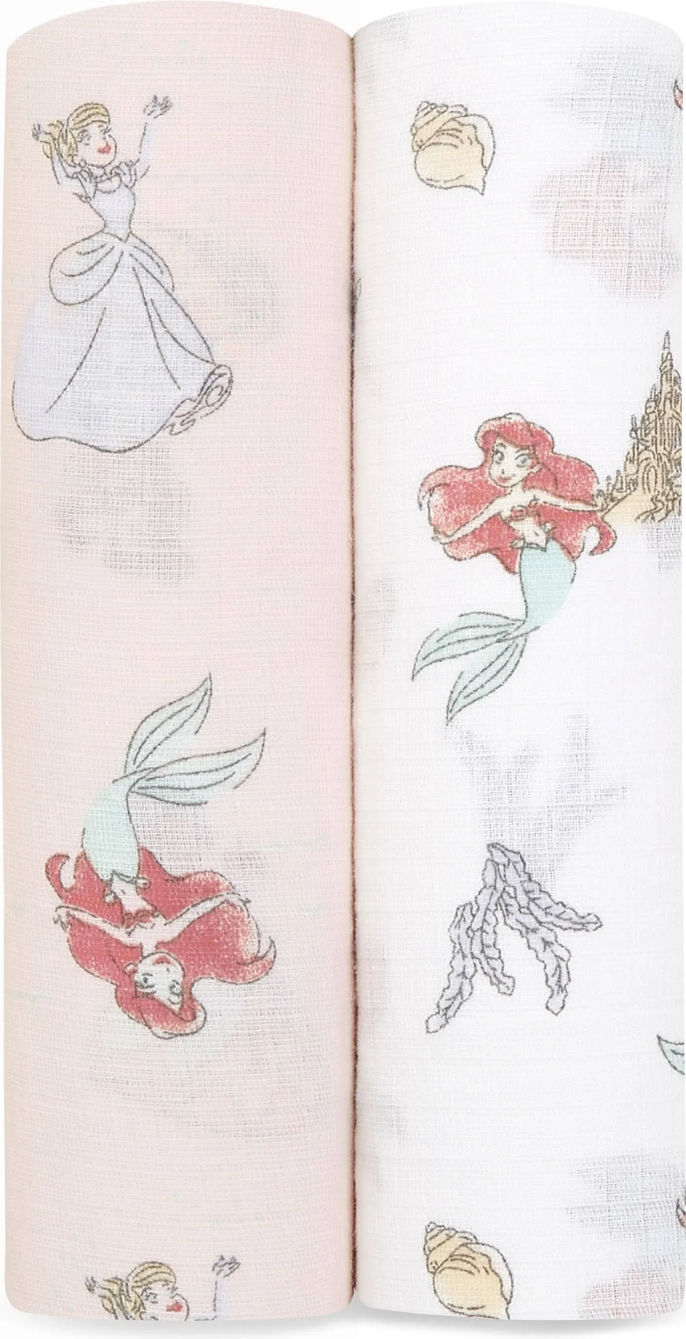 aden + anais Essentials Cotton Muslin Swaddle Blankets - Disney Princess - 2 Pack