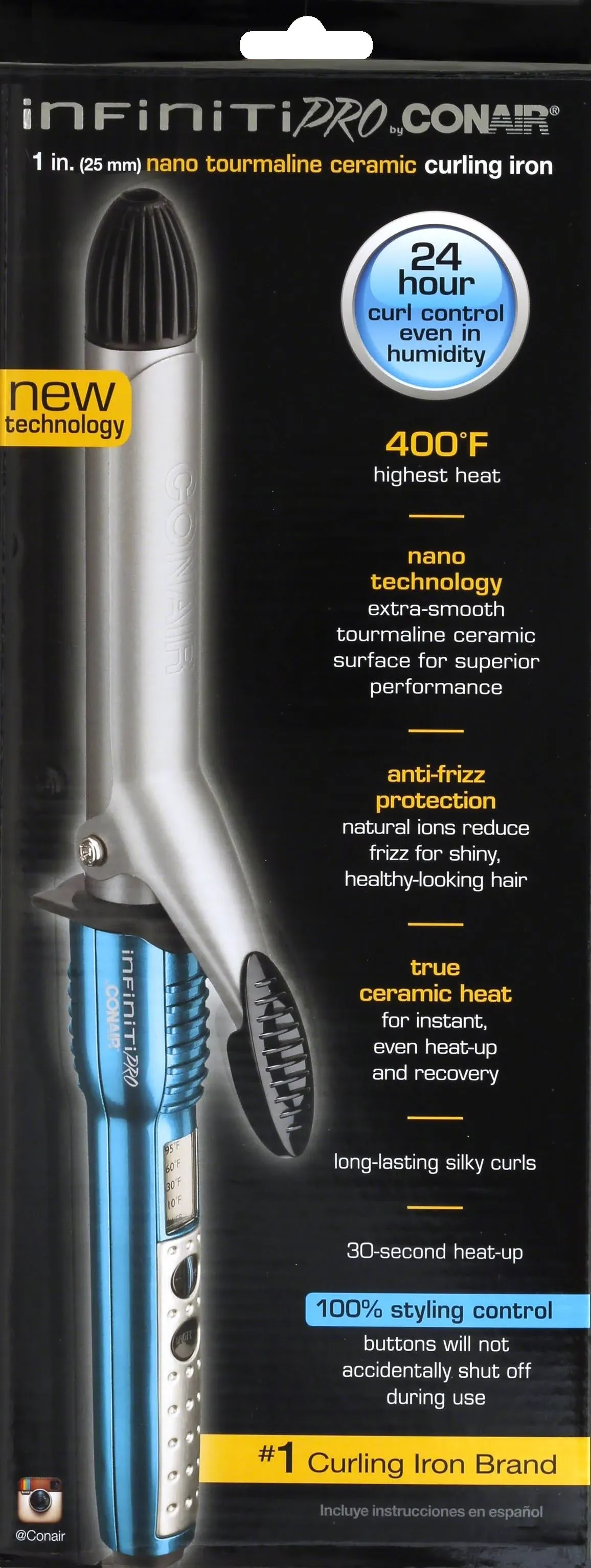 Conair InfinitPRO Curling Iron, Nano Tourmaline Ceramic, 1 Inch