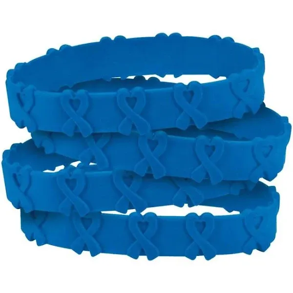 24 Cancer Awareness Blue Ribbon POP OUT Bracelets Colon Cancer Awareness