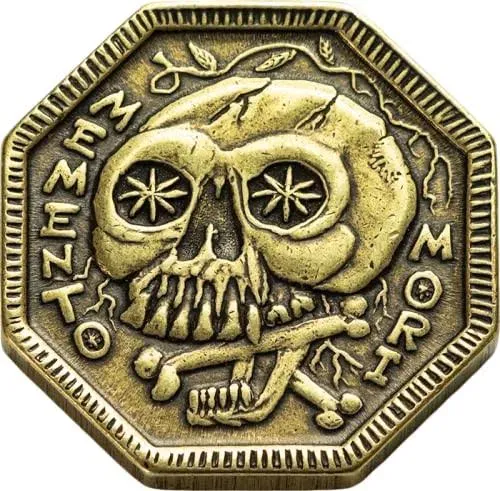 Memento Mori Brass Coin | Memento Vivere Stoic Reminder Token