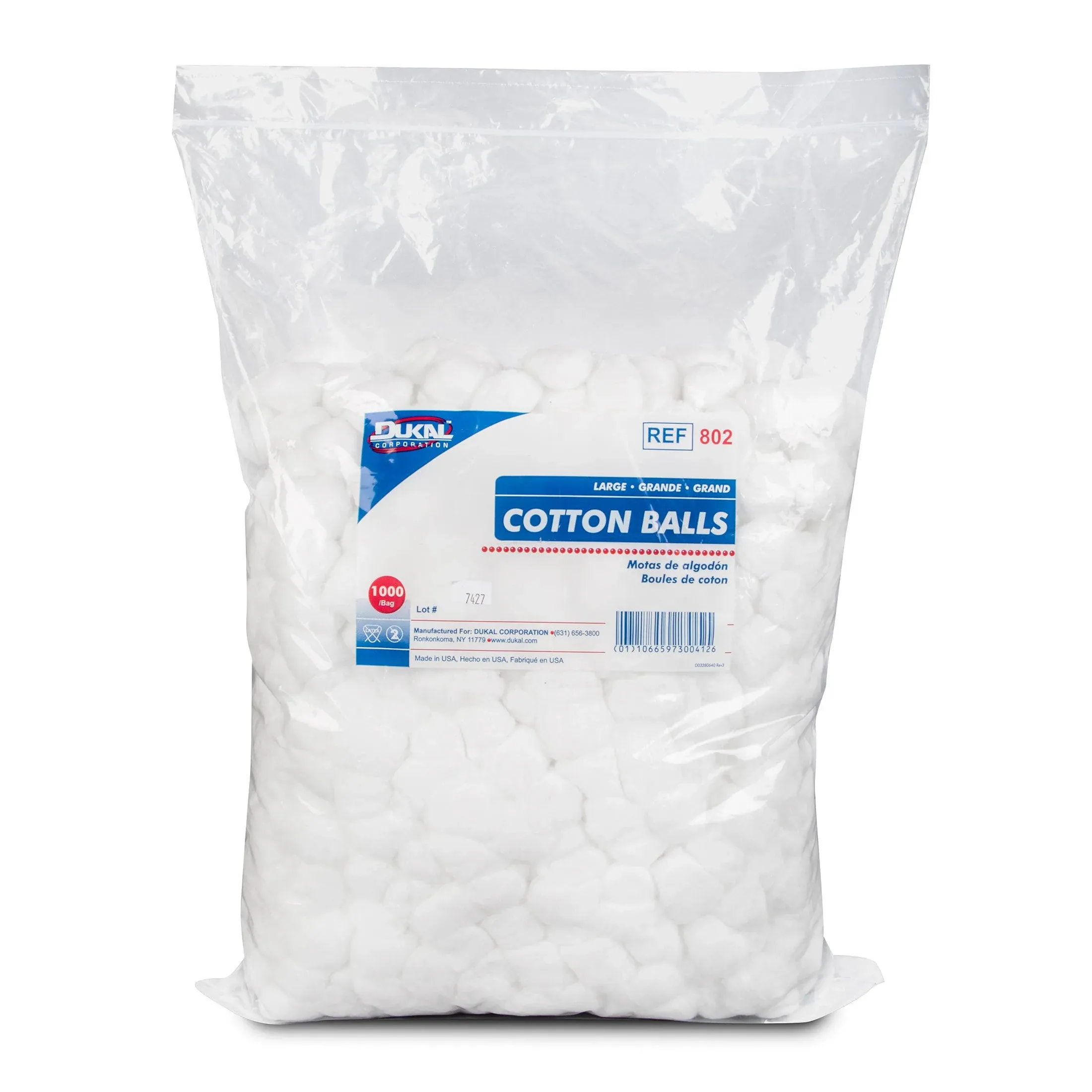 Dukal - Large Cotton Balls, Case of 2 Bags (2000)