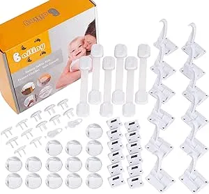 Baitiny Baby Proof Kit, 58 Packs Baby Proofing Kit Essentials Child Proofing Appliance with Cabinet Locks, Corner Guards and Outlet Covers