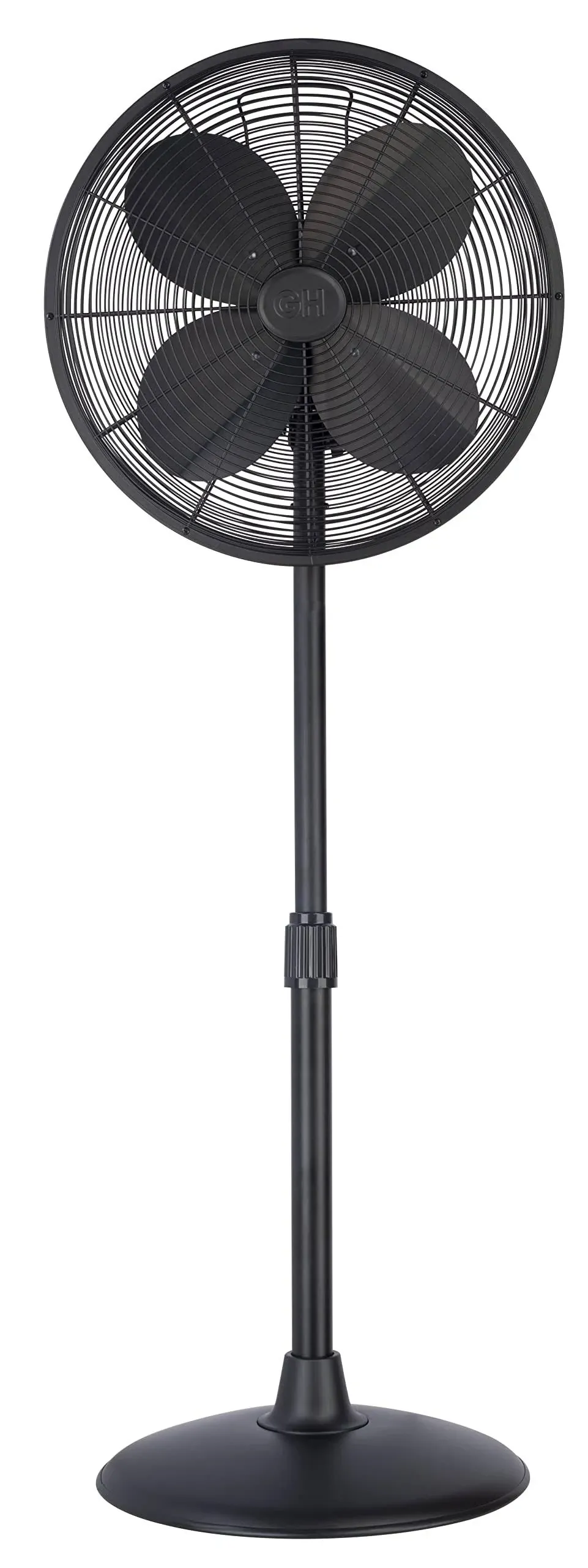 Good Housekeeping 92654-MB 16" Retro Pedestal Fan in Matte Black