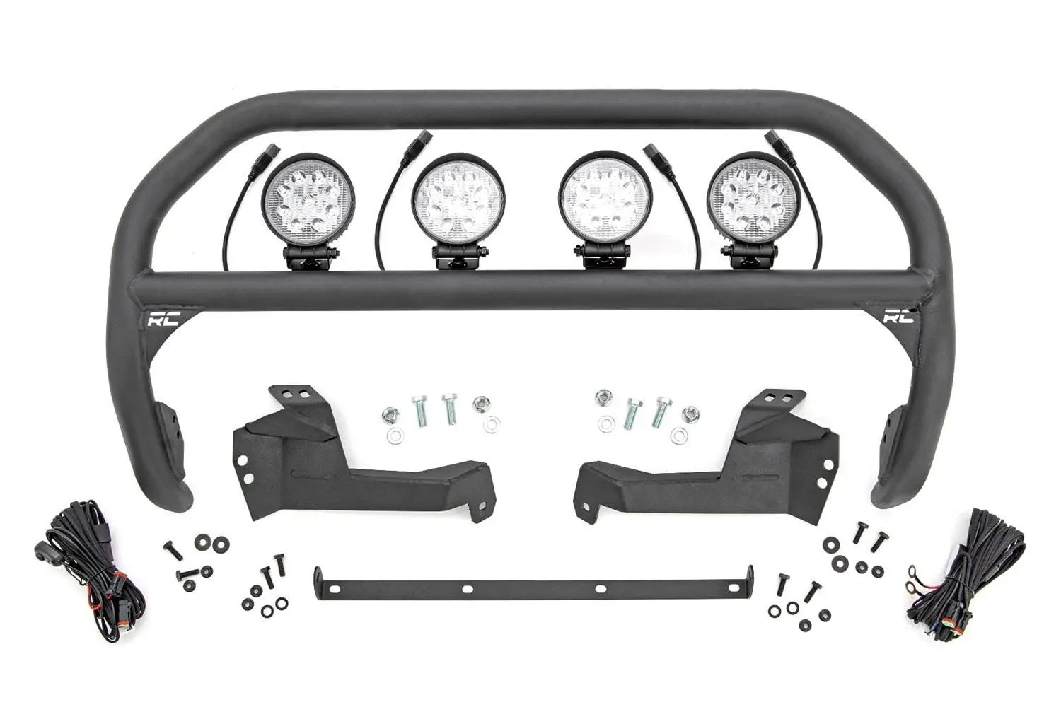 Rough Country Nudge Bar w/4 inch Round LEG Lights Ford Bronco Sport 2021-2023