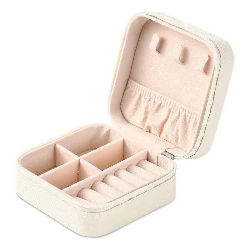 Mini Travel White Jewelry Box