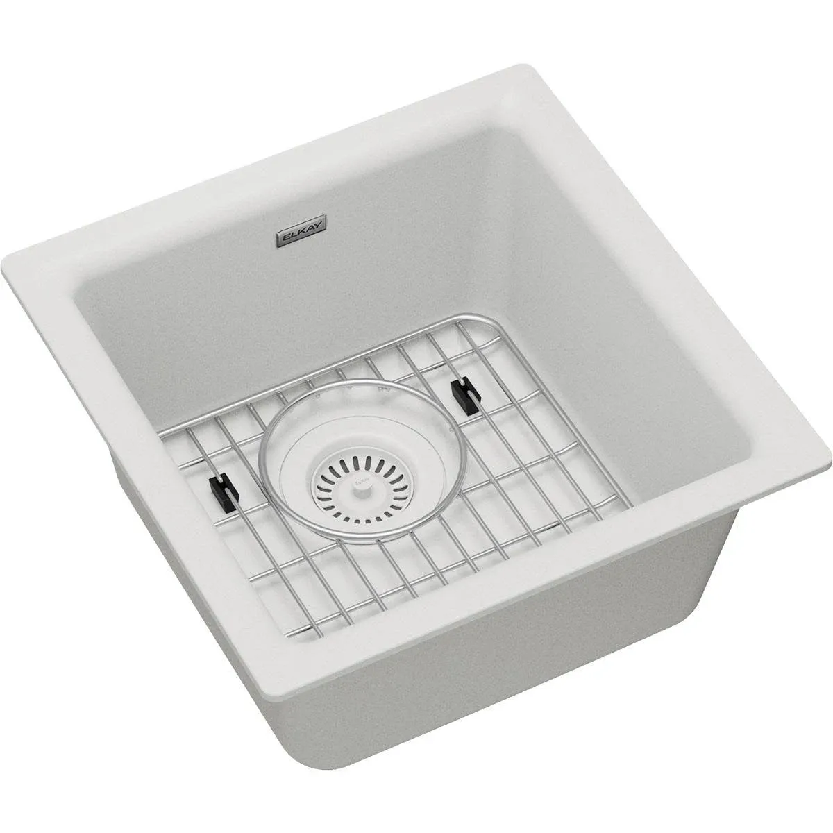 Elkay ELG1616WH0C Quartz Classic Single Bowl Dual Mount Bar Sink Kit White