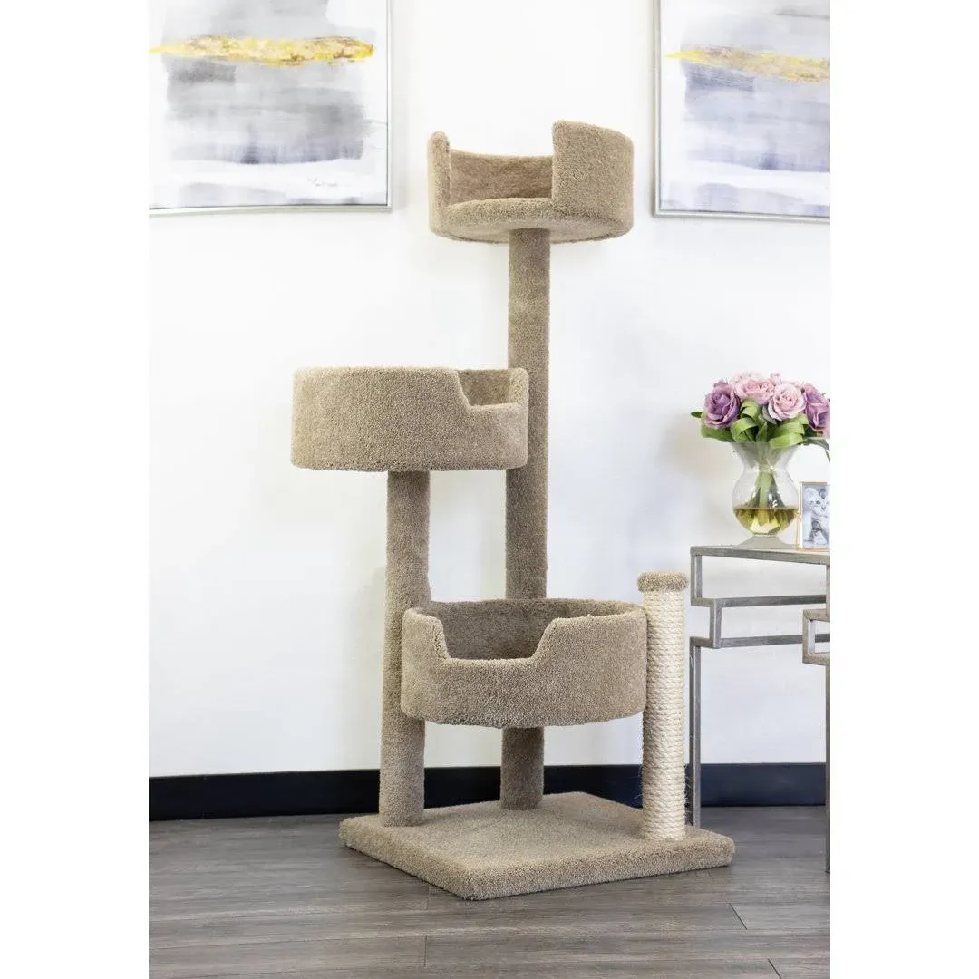 New Cat Condos Wood and Carpet Cat Tree for Big Cats