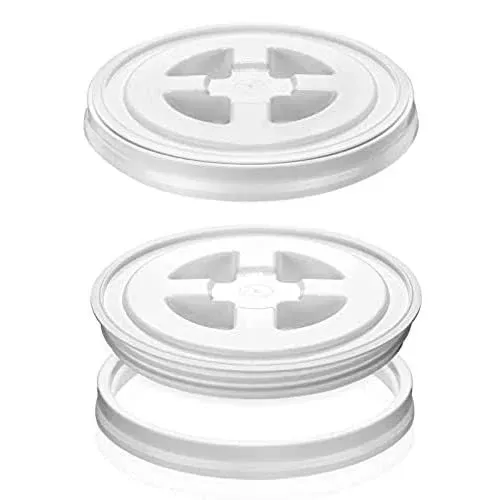 Quzzil 2 Pieces Seal Lids Bucket Seal Lid 5 Gallon Screw Top Lids for Plastic...