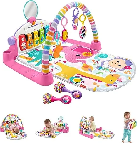 Fisher-Price Baby Playmat Deluxe Kick & Play Piano Gym with Musical -Toy Lights & Smart Stages Learning Content for Newborn to Toddler