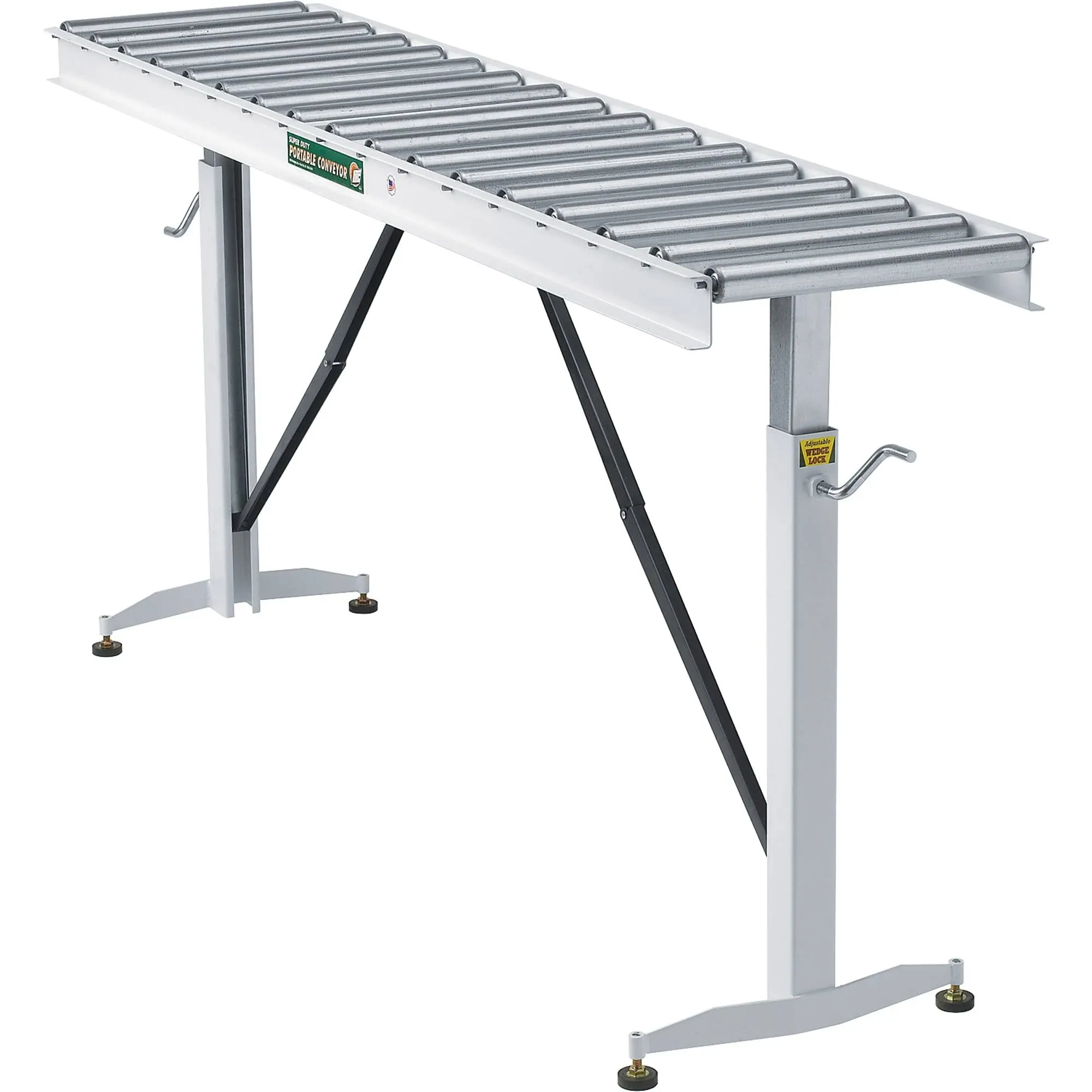 HTC HRT-70 Adjustable Folding Roller Conveyor Table 66-Inch length by 15-Inch...