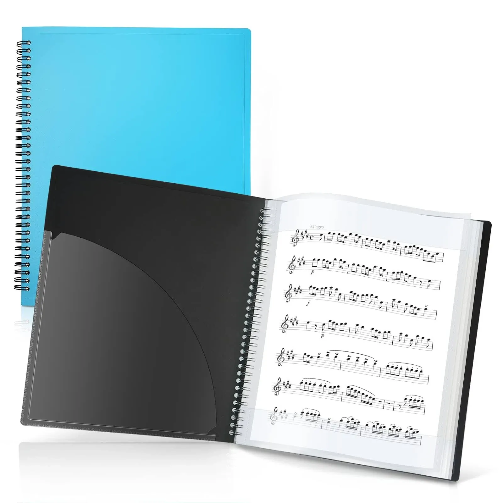 Sheet Music Folder 8.5x11 - Dual Use Music Holder Blue Store Inside 24 Protec...