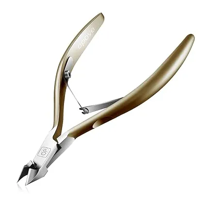 Cuticle Nippers 3/4 Cuticle Trimmer Clippers Stainless Steel Scissors Extremely Sharp Edge Cutter Pedicure Treatment Manicure Tool, opove X7 Matte Gold