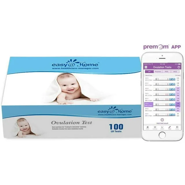 Easy@Home Ovulation Test Strips Fertility Ovulation Predictor Kit Powered by Premom Ovulation Predictor iOS and