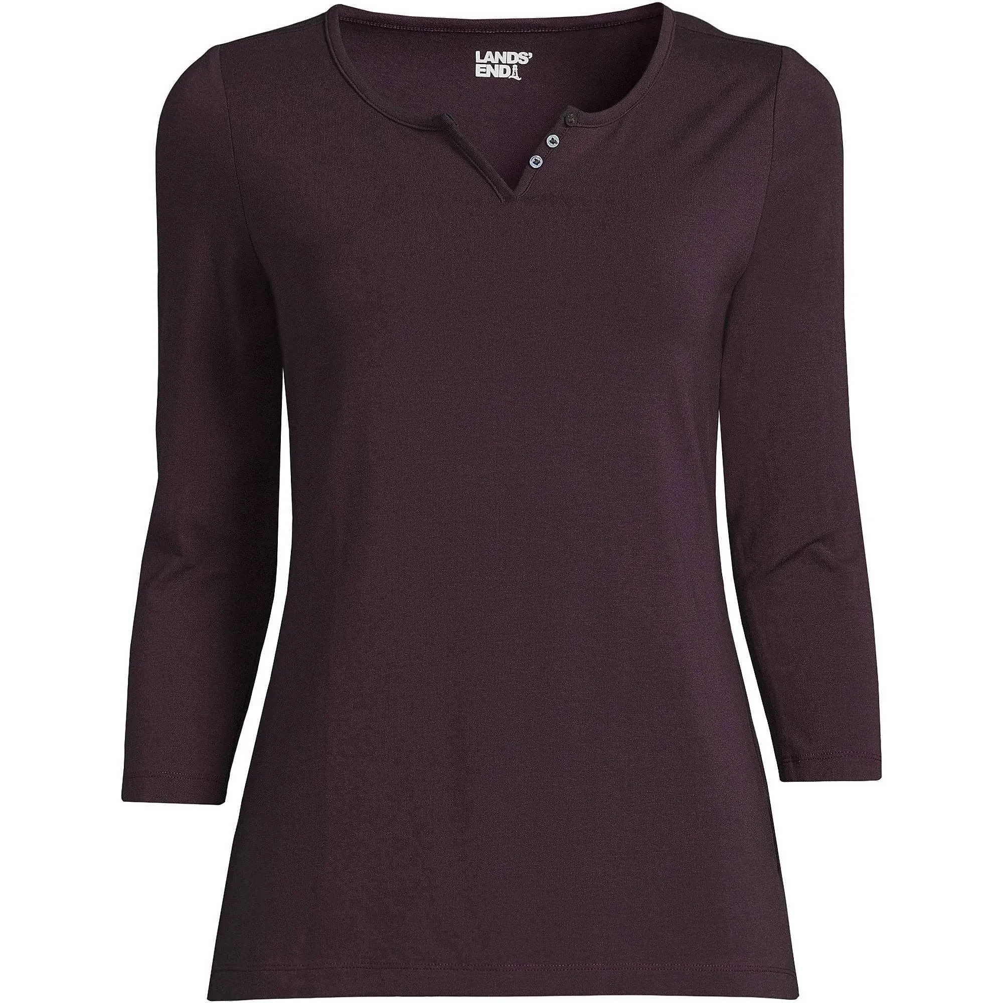 Women's Lands' End Lightweight Jersey Henley Top