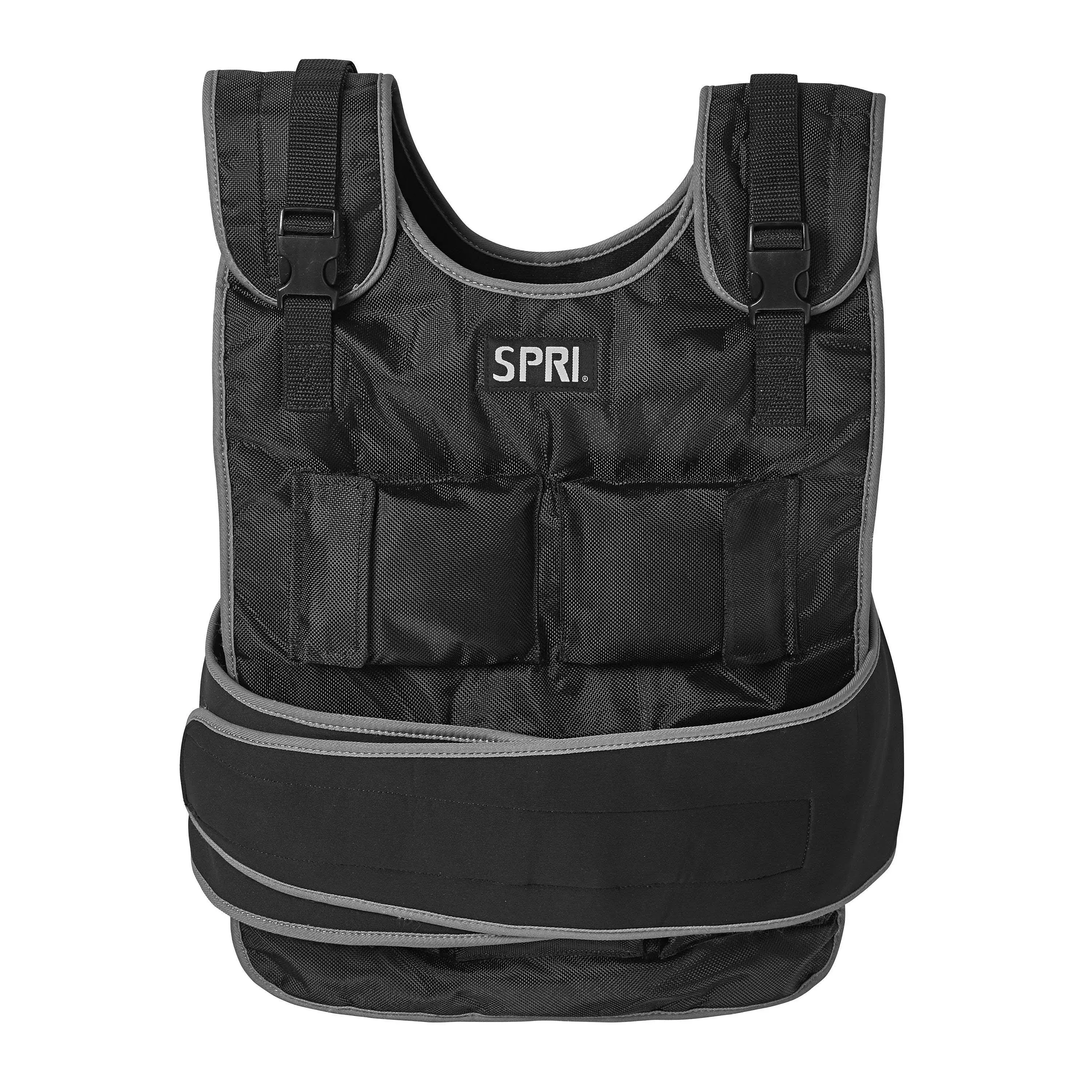 SPRI Weighted Vest, 20 Pound, Includes Adjustable Strap, One-Size Fits MostBlack