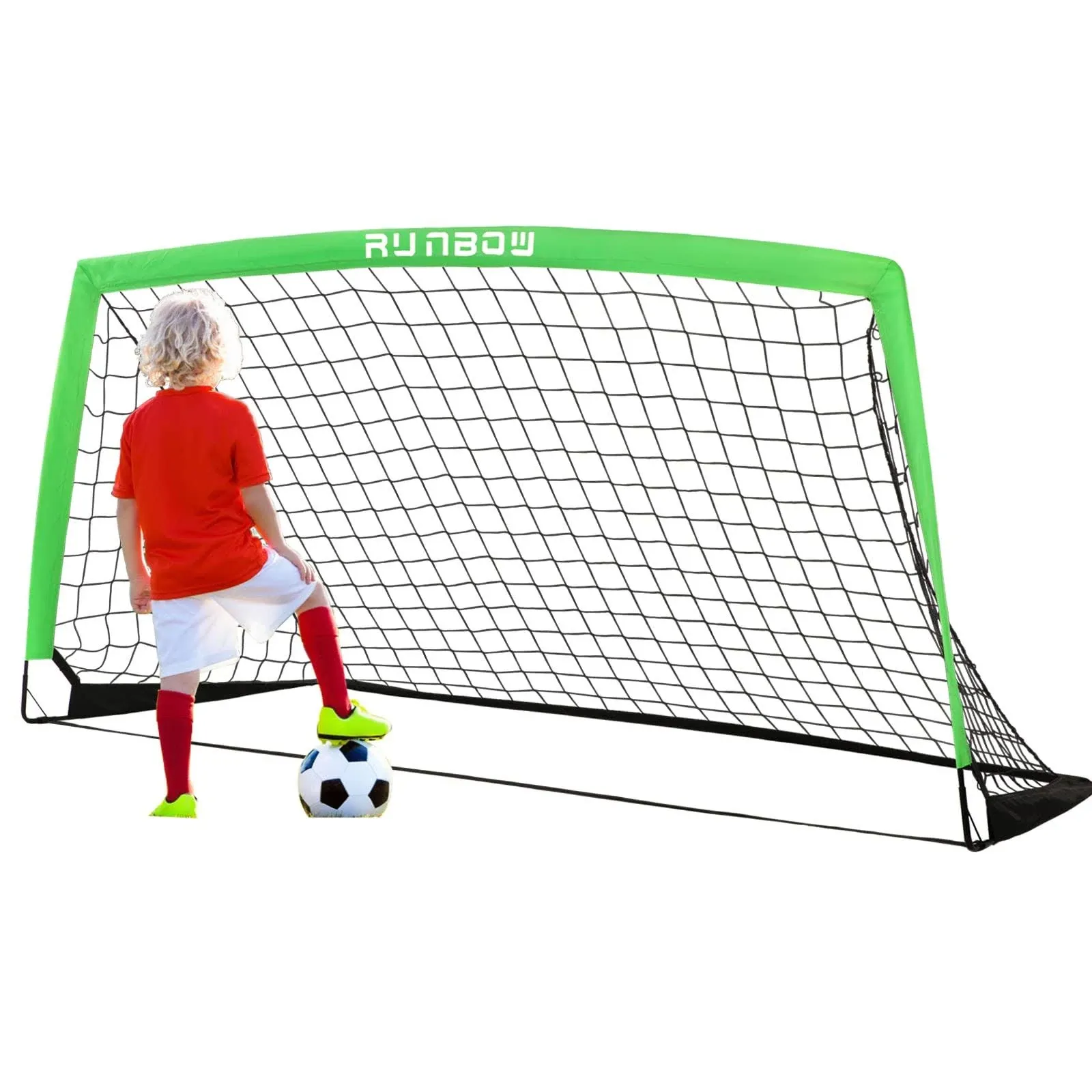 RUNBOW 6x4ft 5x3ft Portable Kids Soccer Goal for Backyard Practice Soccer Net...