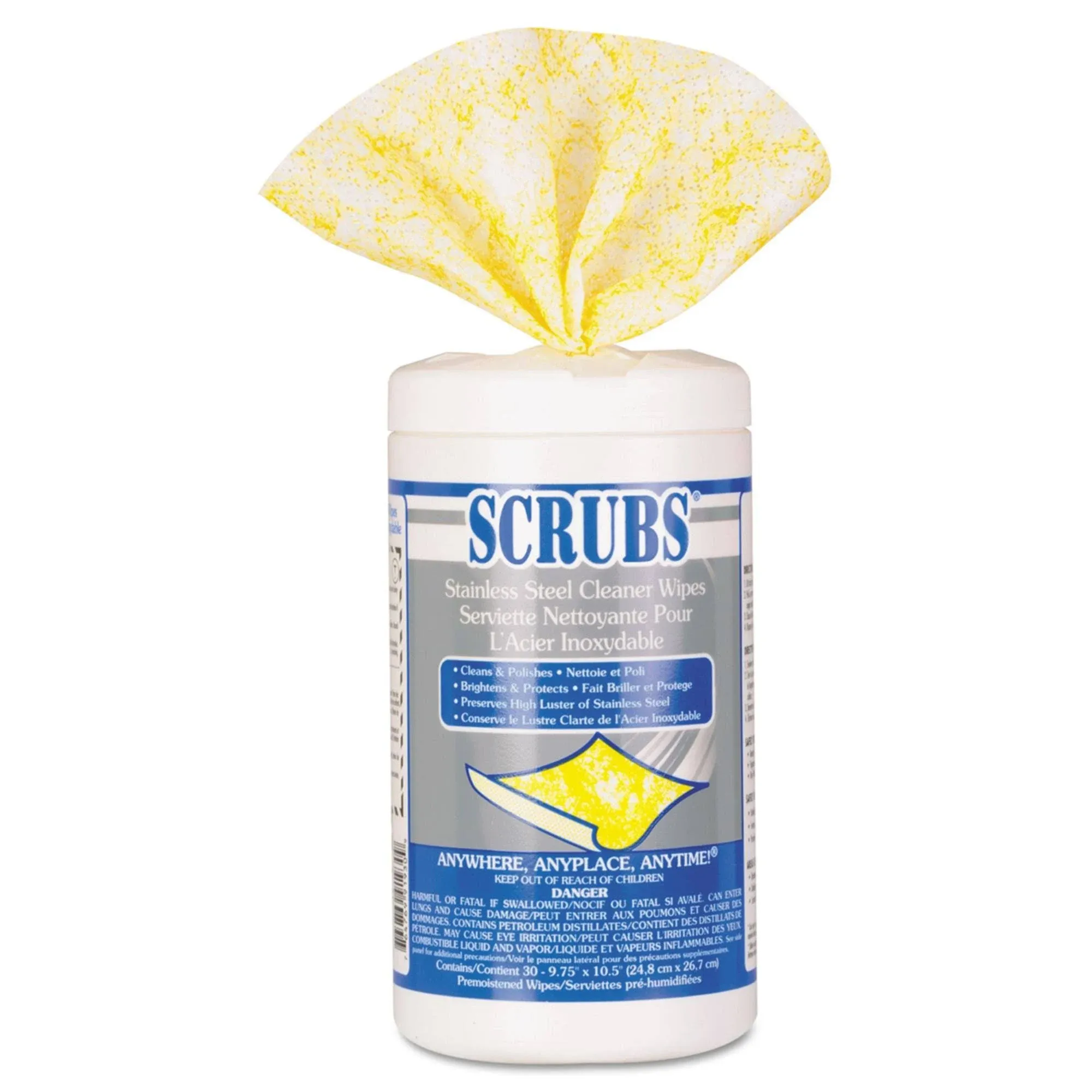 Scrubs Stainless Steel Cleaner Towels 30/Canister