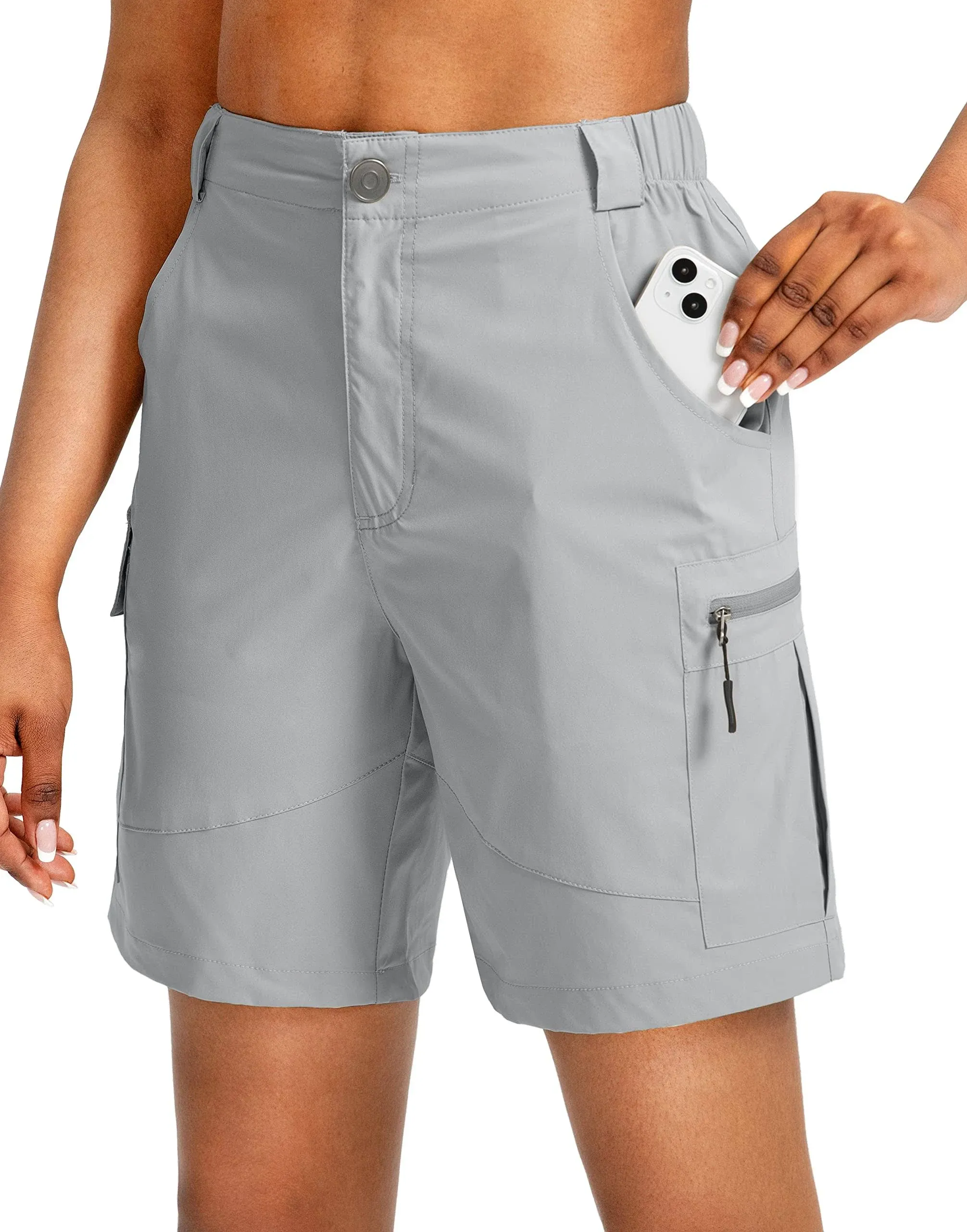 Viodia Women's 7" Hiking Cargo Shorts with Pockets Quick Dry Lightweight Shorts ...