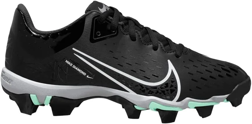 Nike Girls Hyperdiamond 4 Keystone GG Molded Softball Cleats SZ 4 Black | Teal