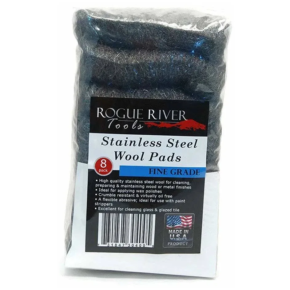 Rogue River Tools Stainless Steel Wool 8 Pack