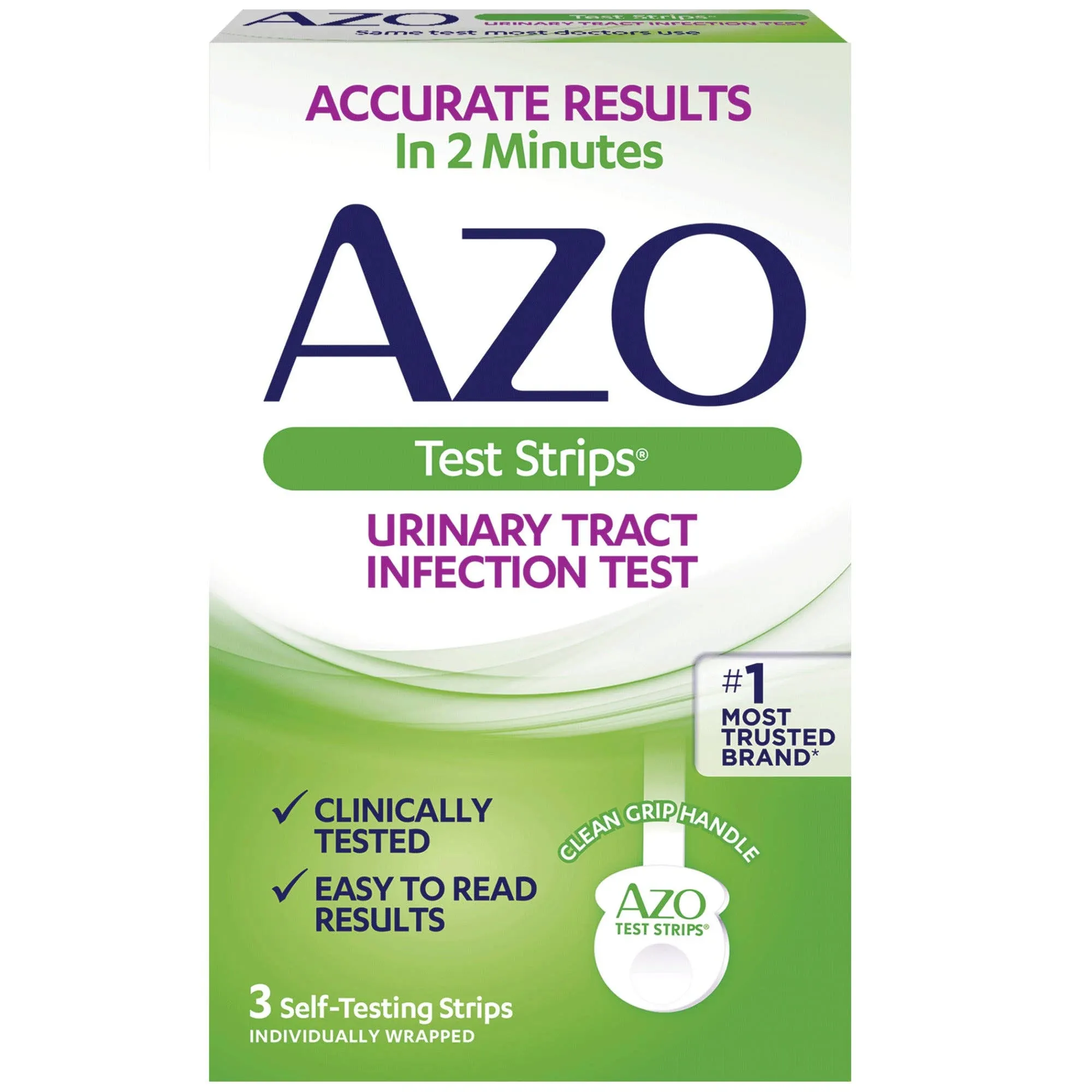 AZO Urinary Tract Infection Test Strips, Accurate Results in 2 Minutes, Clinically Tested, 3 Count