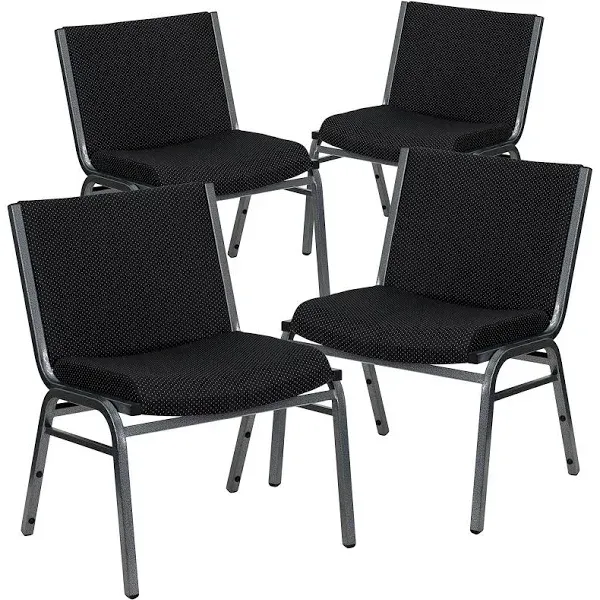 Flash Furniture 4 Pk. HERCULES Series Big & Tall 1000 lb. Rated Black Fabric Stack Chair