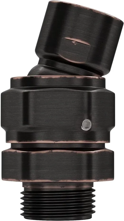 HammerHead Showers® ALL METAL Shower Head Swivel Ball Adapter, Oil Rubbed Bronze | Adjustable Pivot Ball To Adjust Showerhead Angle | Universal Connector Joint Fits Fixed Hand Held & Rain Shower Heads