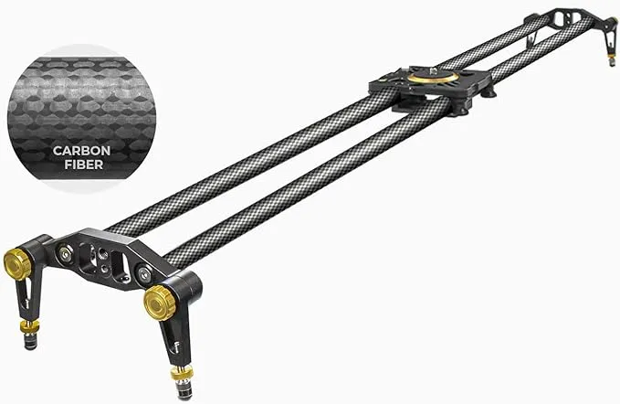 47-Inch Dslr Camera Slider Dolly Track, Video Stabilizer, Carbon Fiber Rail System, High P