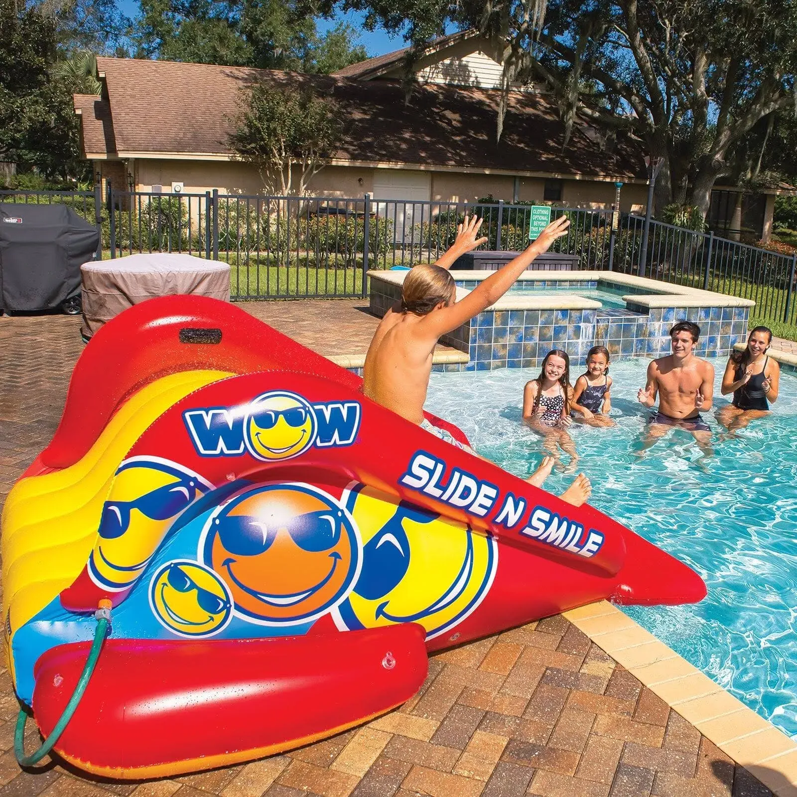 Wow Sports Slide N Smile Inflatable Pool Slide with Sprinklers