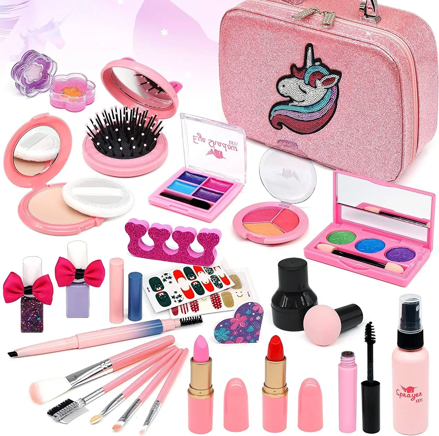 HERAPFANN Kids Washable Makeup Kit for Girl - Kids Makeup Kit Toys for Girls ...