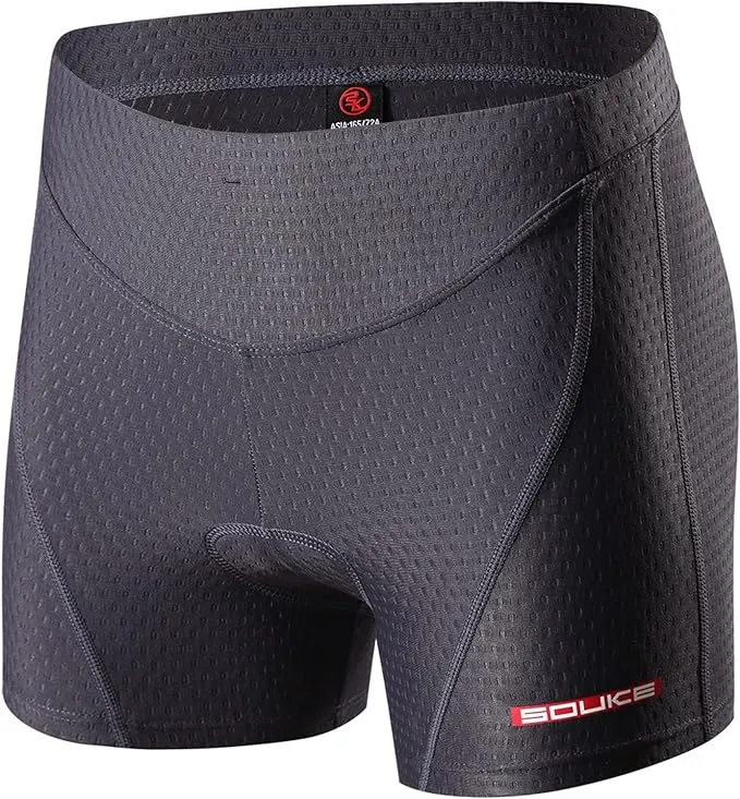 NEW - Souke Sports Womens Small 3d Padded Bike Shorts - Gray