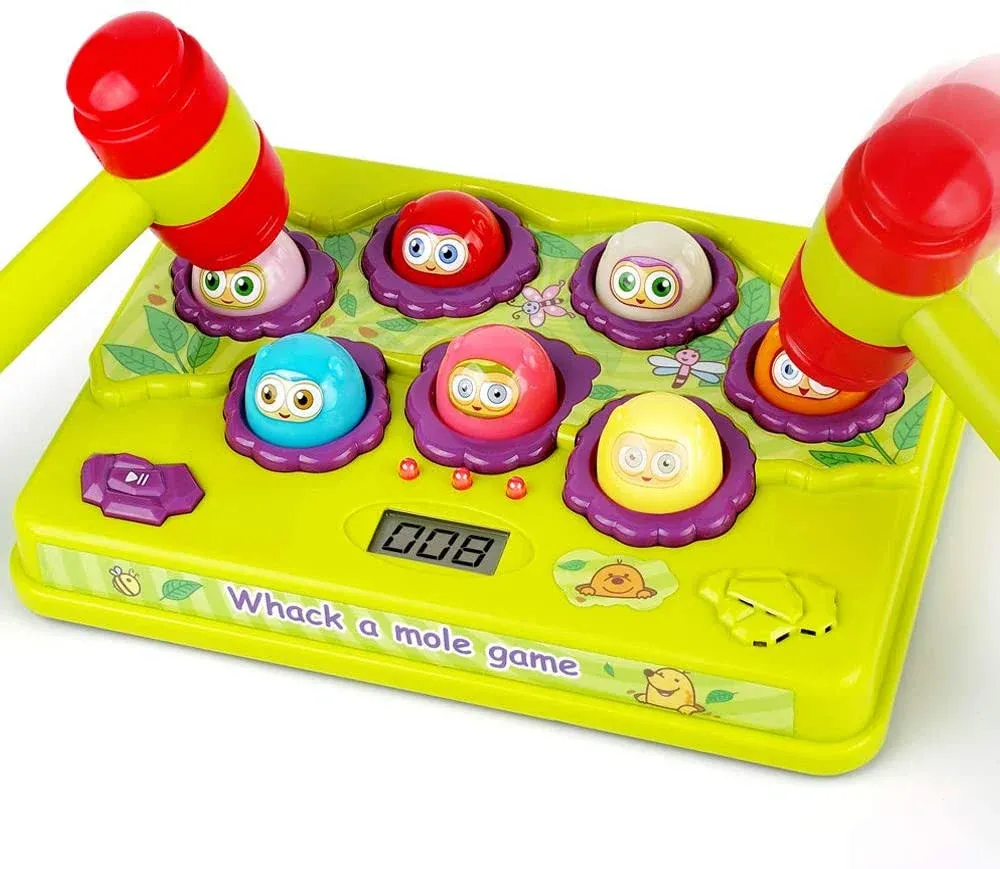 BAODLON Interactive Pound A Mole Game, Toddler Toys, Light-Up Musical Pounding ...