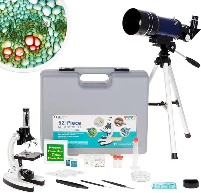 AMSCOPE-KIDS Holiday Special Student Microscope Kit +Telescope &amp; Tripod