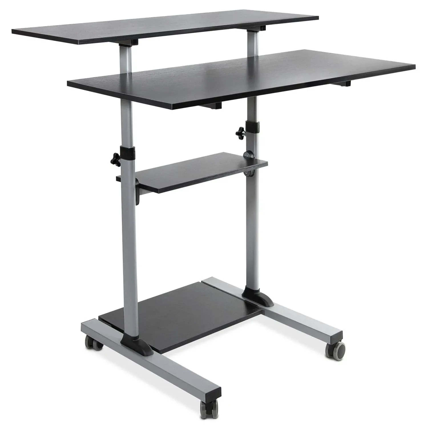 Mount-It! Mobile Standing Desk, Height Adjustable, Rolling Desk, 40" Tabletop - Contemporary - Office Carts And Stands - by Mount-It! TV Wall & Desk Mounts | Houzz