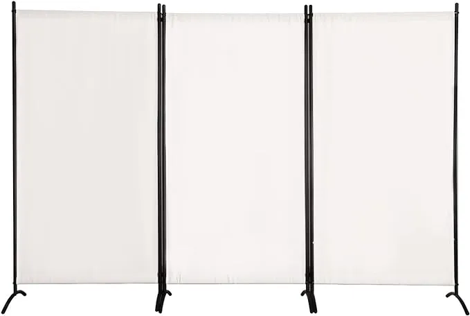 Three Panel White Room Divider Portable Freestanding Privacy Screen for Any S...