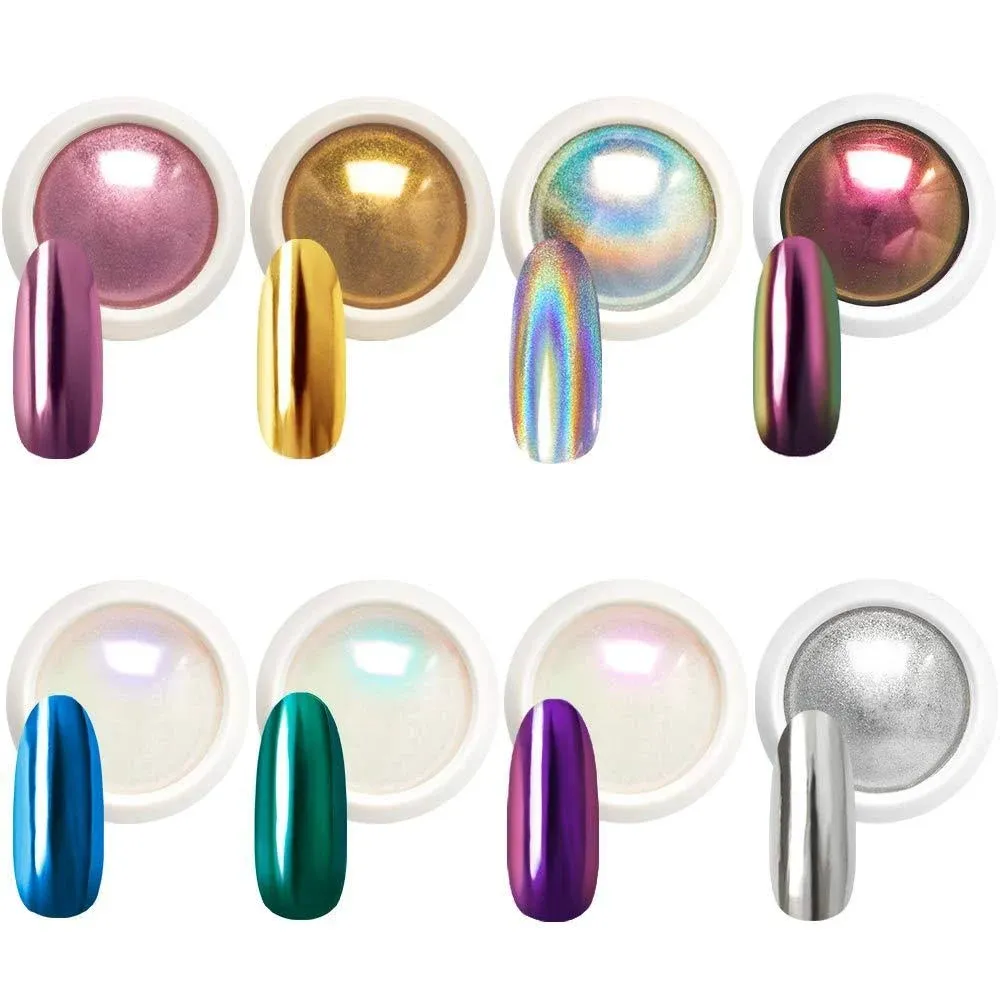 Beetles Chrome Nail Powder Mirror Effect Holographic Aurora Iridescent ...