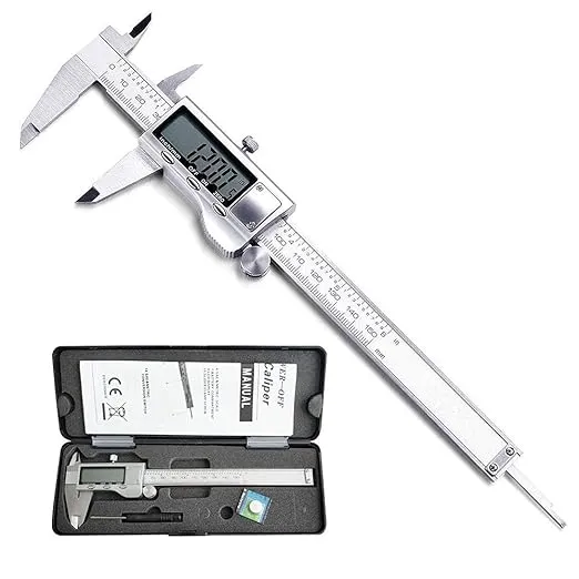 Digital Caliper, Caliper Measuring Tool with Stainless Steel, Electronic Micrometer Caliper with Large LCD Screen, Auto-Off Feature, inch and