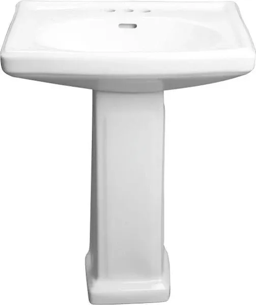 PROFLO PF14104 25.5" Centerset Lavatory Pedestal Sink Only - White